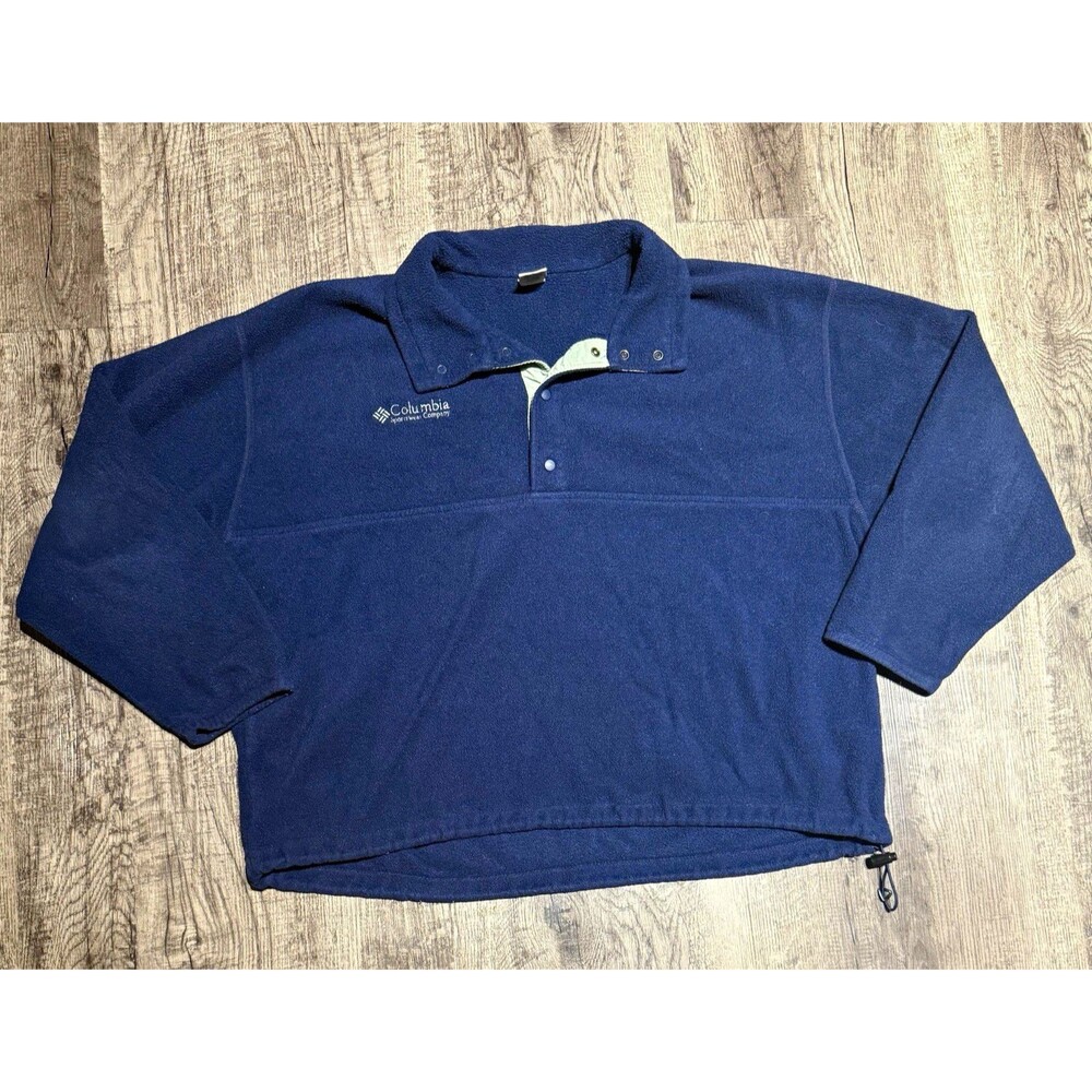 Vintage 90s Columbia Snap-T Fleece Pullover Navy Blue Mens XL Gorpcore USA